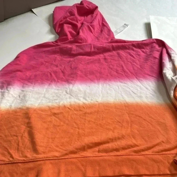 Calvin Klein crop top hoodie ombré pink white orange size XXL - Picture 6 of 6